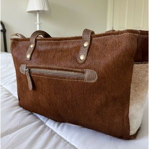 Hair on Hide Mixed Leather Myra Tote Bag